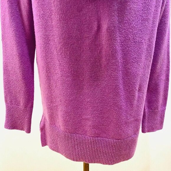 LOFT Women Long Sleeve Pullover Hooded Lounge Purple Casual Sweater Size Small - Picture 9 of 12